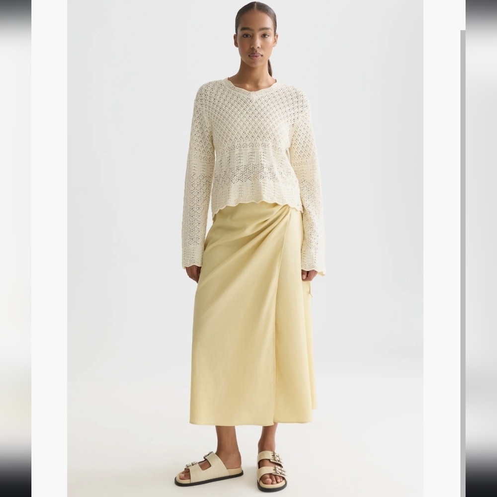 Scotch & Soda Linen Blend Wrap Maxi Skirt Medium